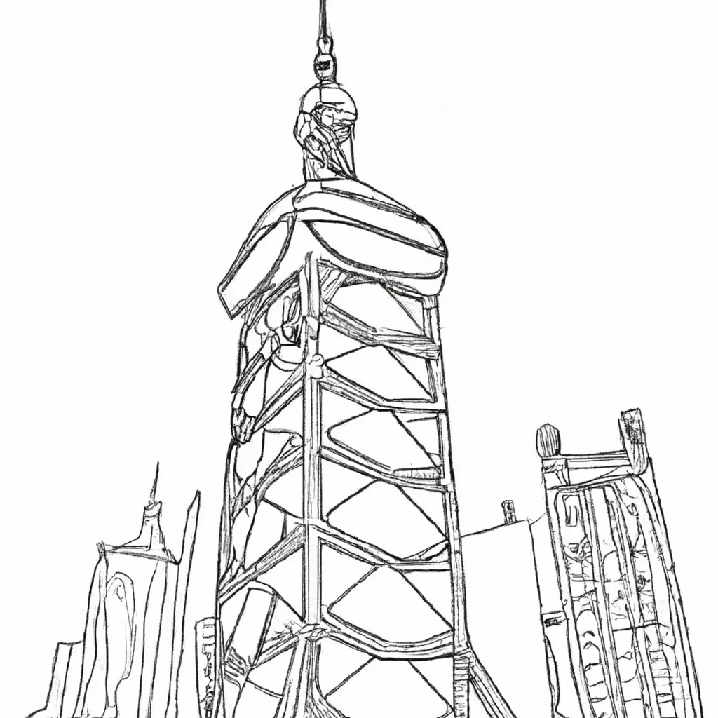 torre shanghai desenhos imprimir pintar 12