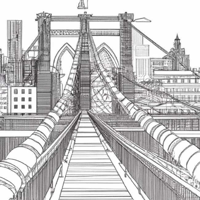 desenhos ponte brooklyn imprimir pintar