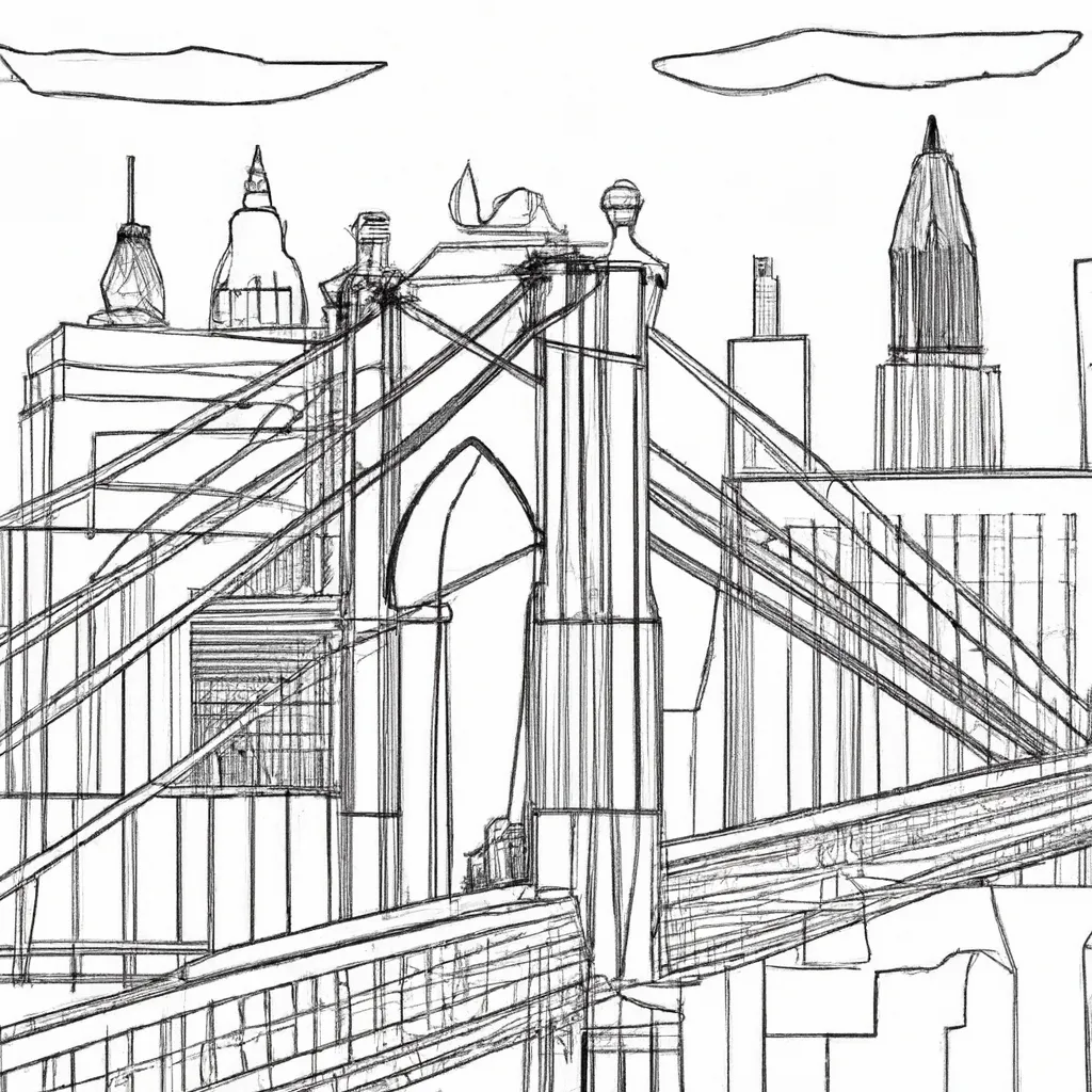 desenhos ponte brooklyn imprimir pintar 11