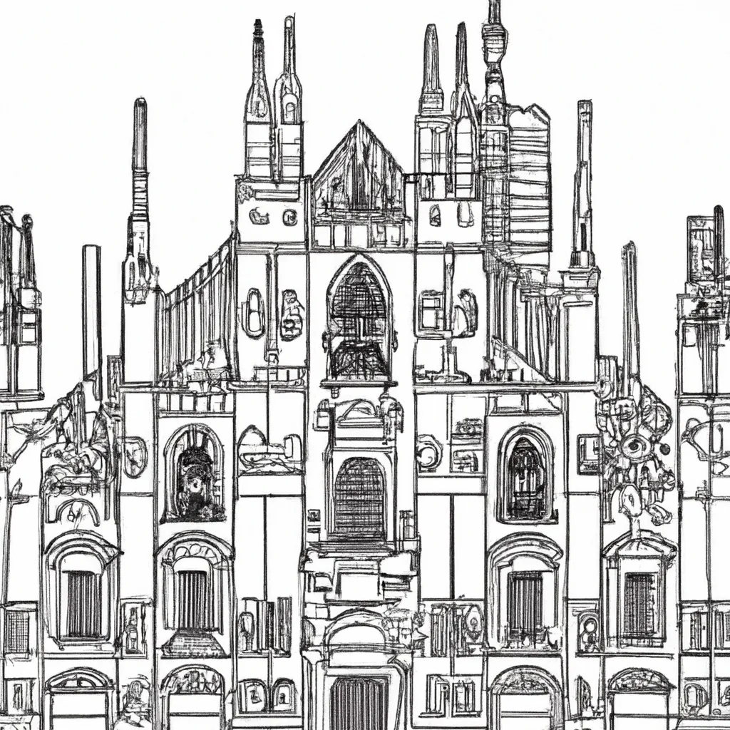 catedral milao desenhos imprimir pintar