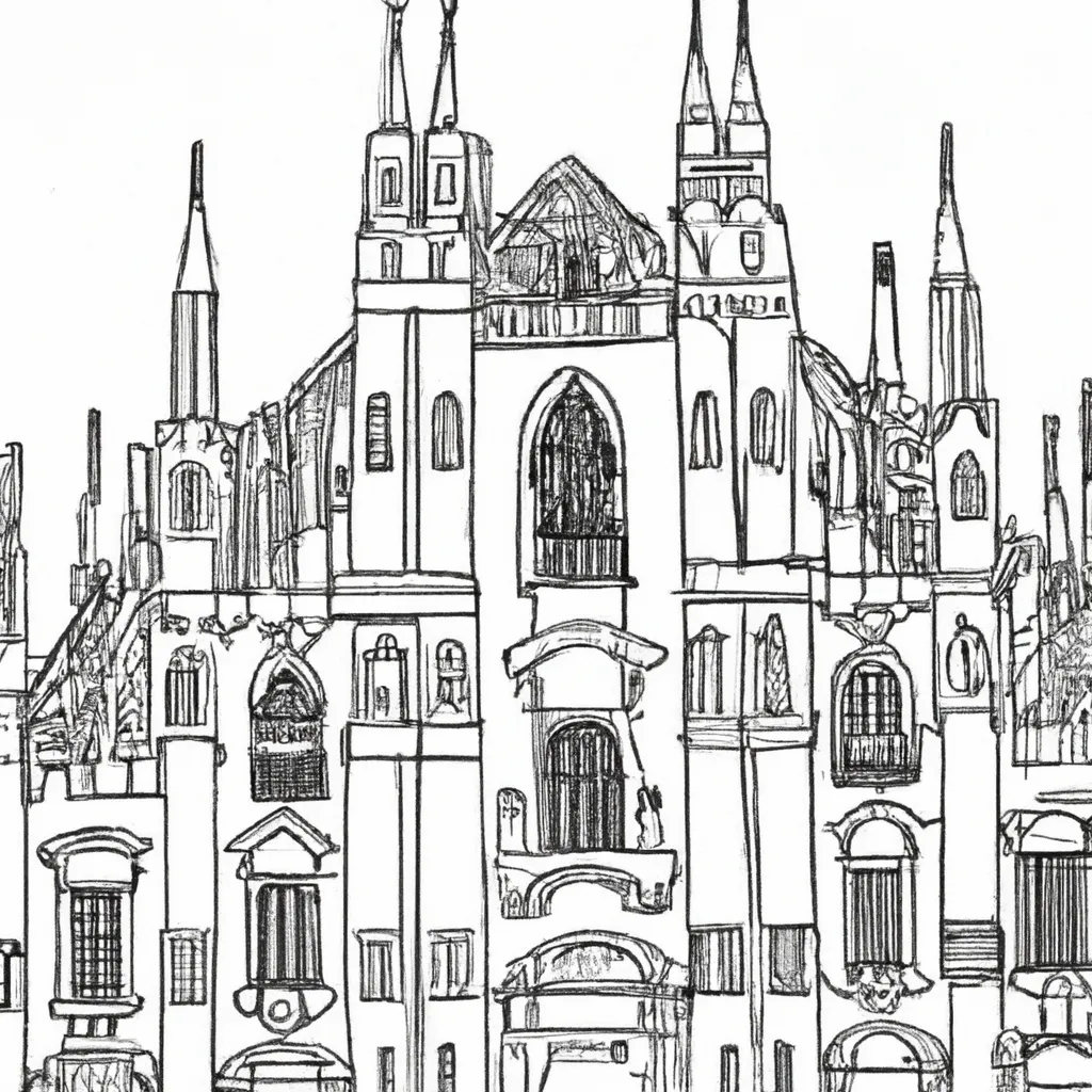 catedral milao desenhos imprimir pintar 1