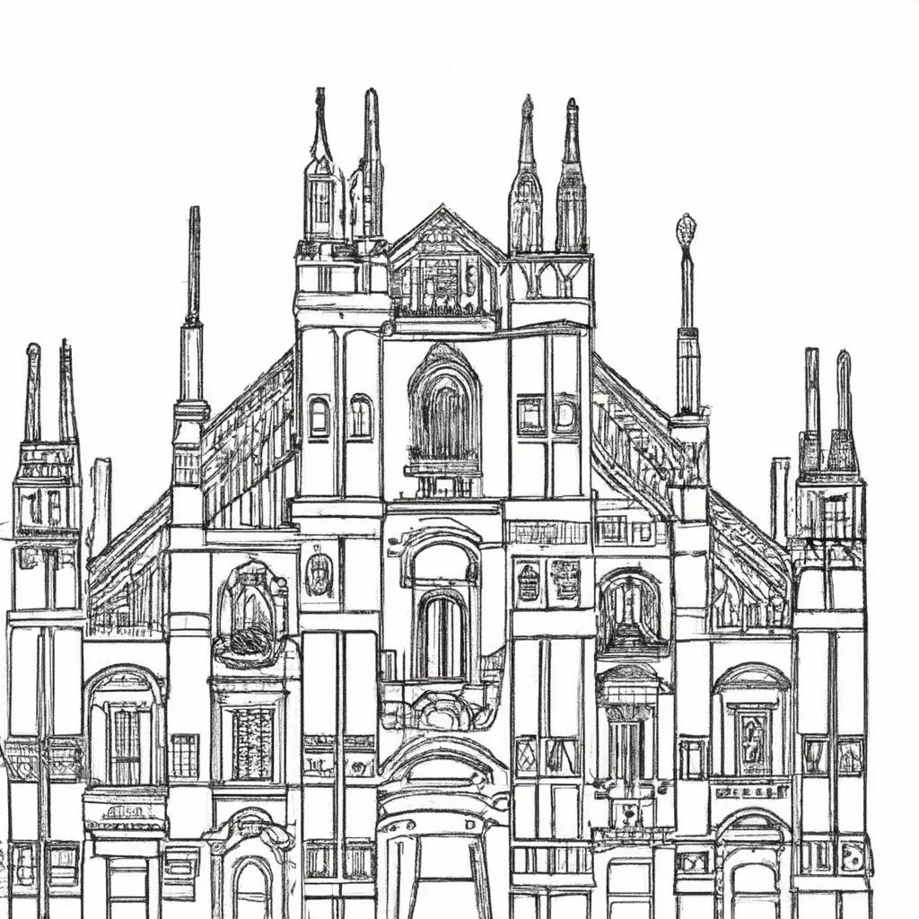 catedral milao desenhos imprimir pintar 2