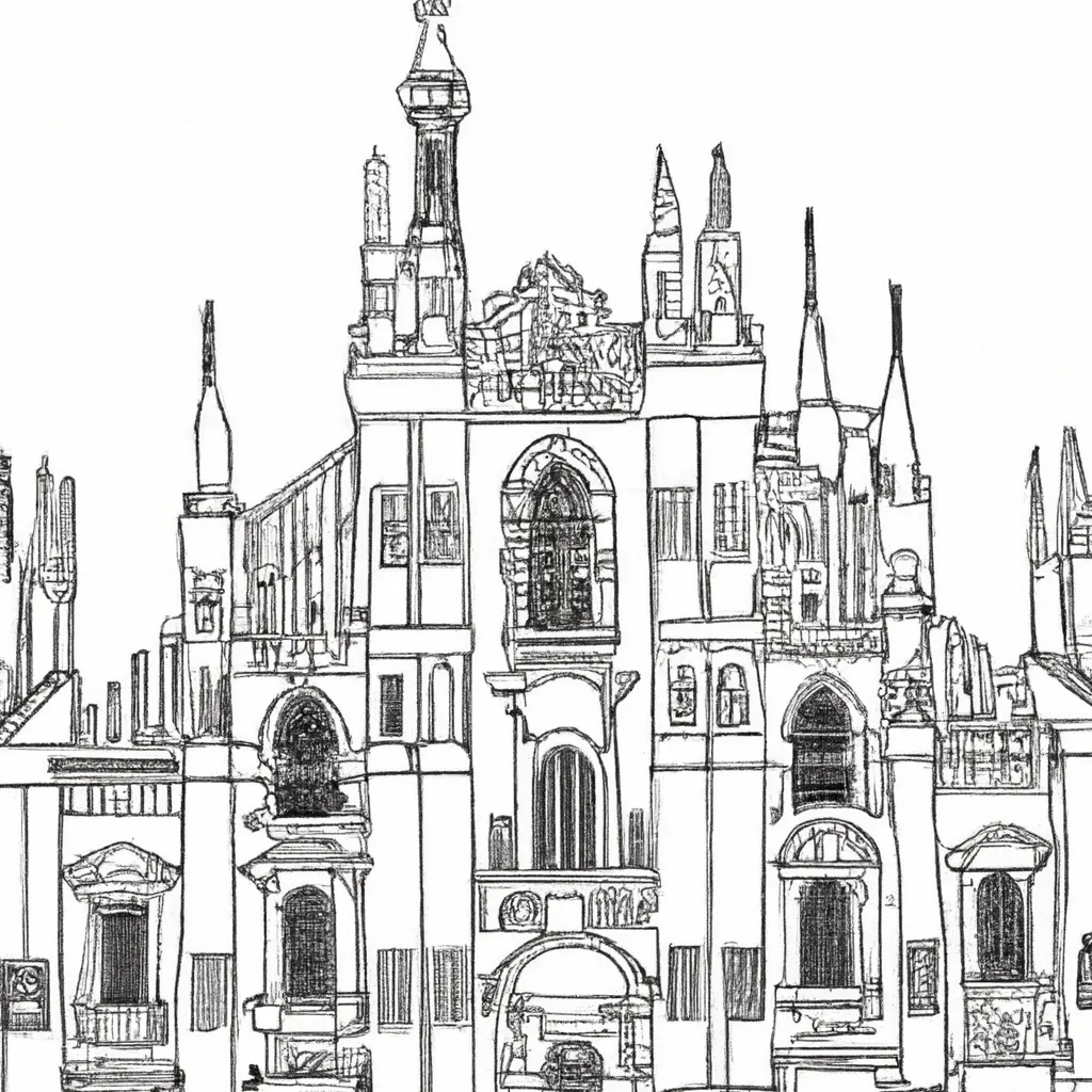catedral milao desenhos imprimir pintar 3