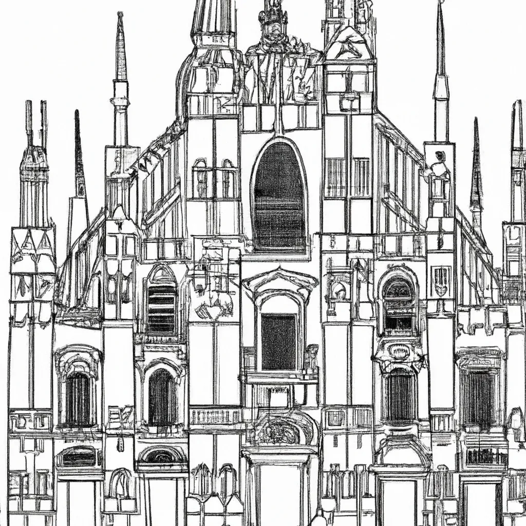 catedral milao desenhos imprimir pintar 4