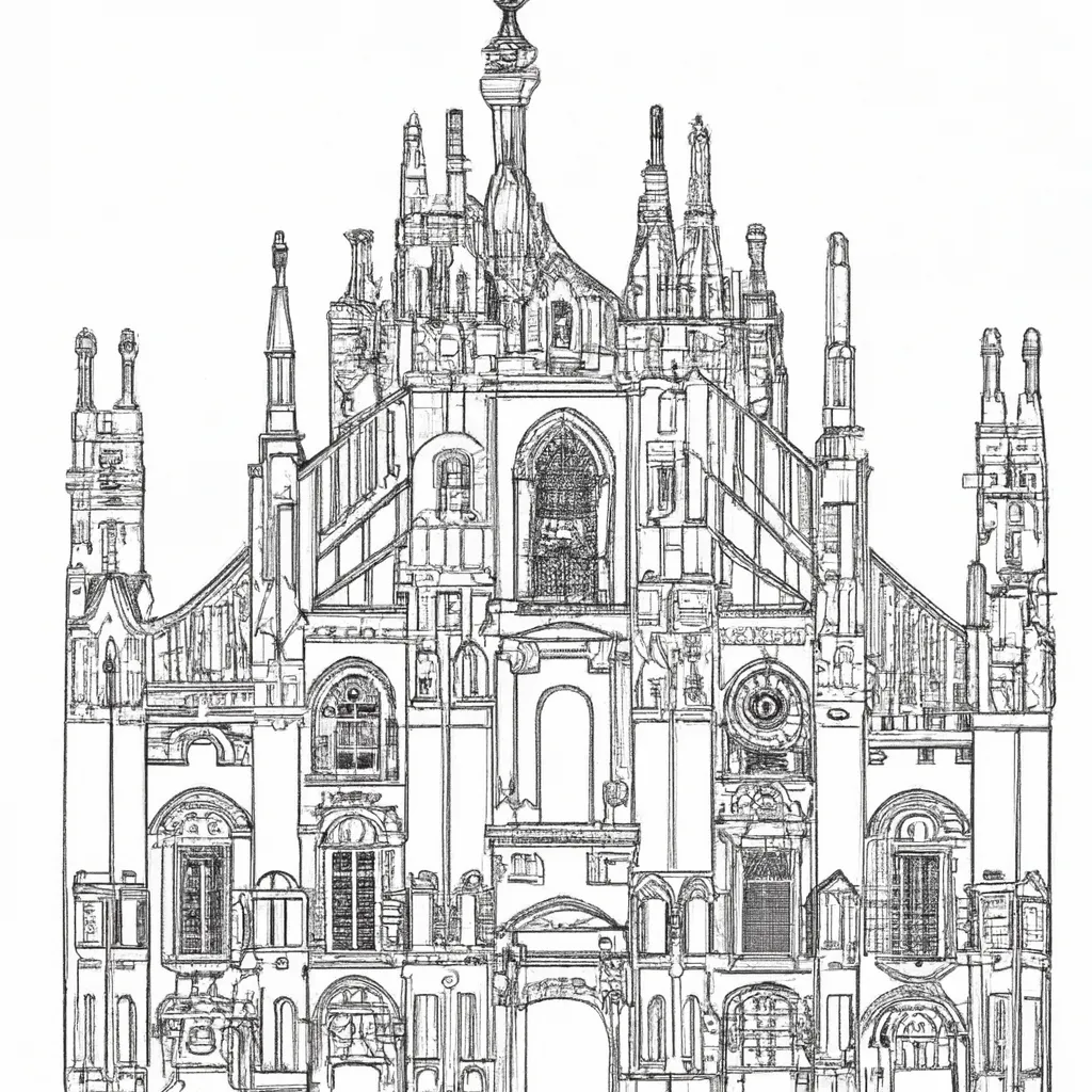 catedral milao desenhos imprimir pintar 5