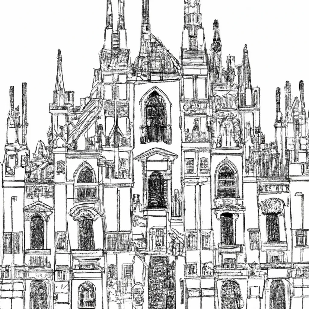 catedral milao desenhos imprimir pintar 6