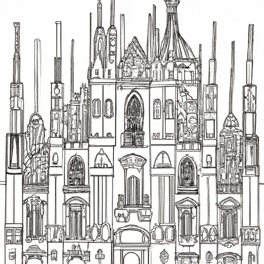 catedral milao desenhos imprimir pintar 8