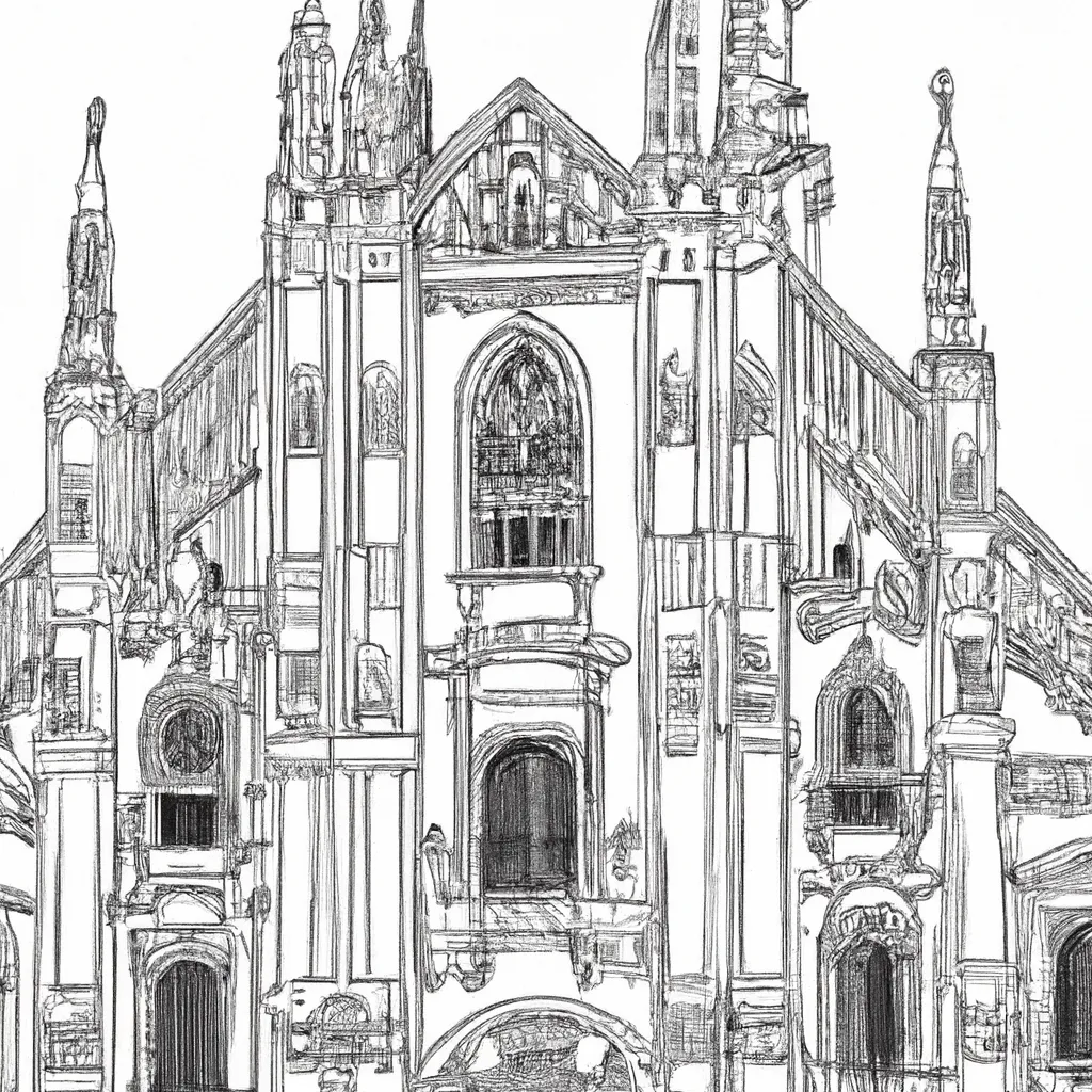 catedral milao desenhos imprimir pintar 9
