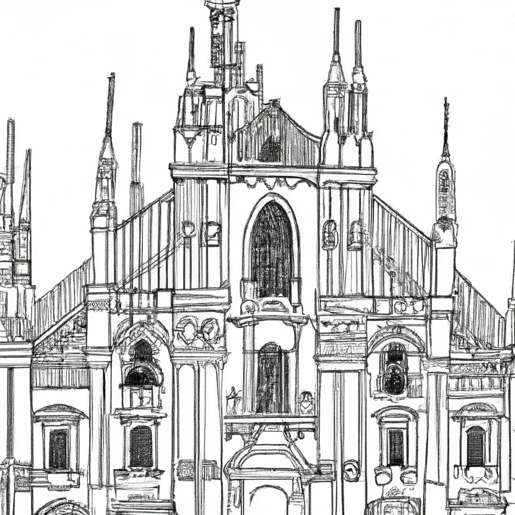 catedral milao desenhos imprimir pintar 10