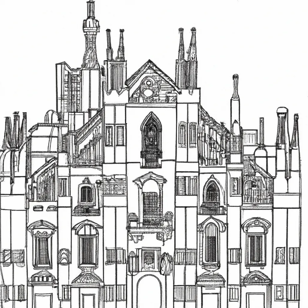 catedral milao desenhos imprimir pintar 11