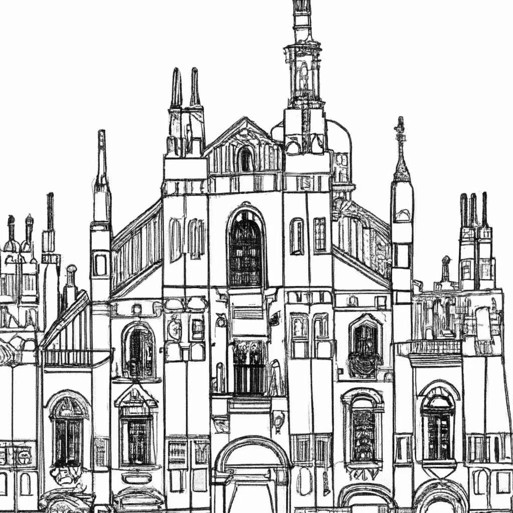 catedral milao desenhos imprimir pintar 12
