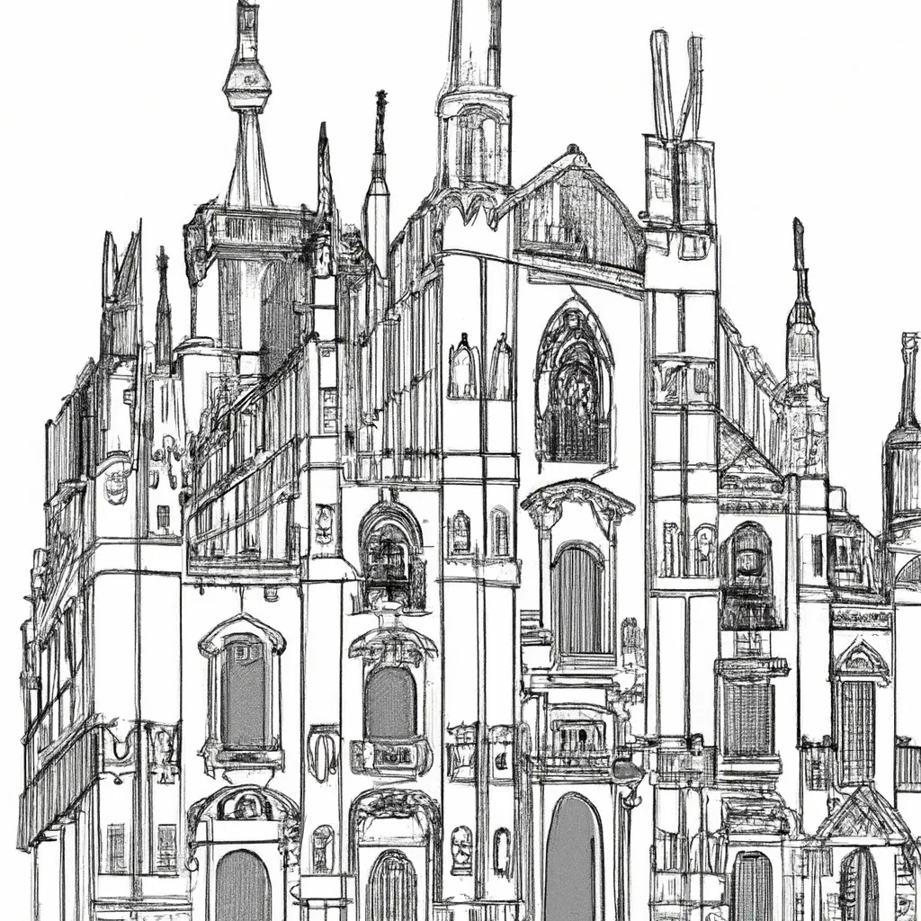 catedral milao desenhos imprimir pintar 13