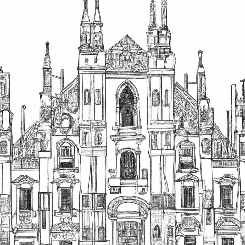 catedral milao desenhos imprimir pintar 14