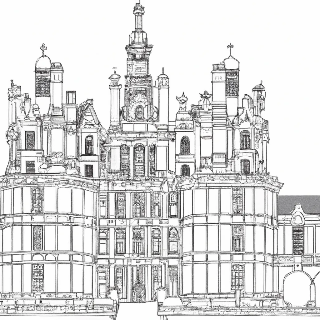 castelo chambord desenhos imprimir pintar