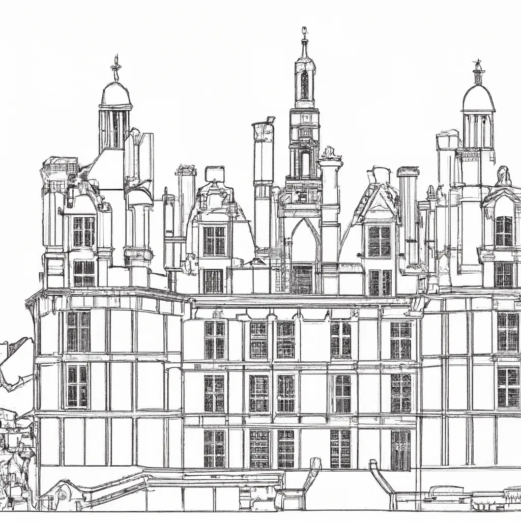 castelo chambord desenhos imprimir pintar 3