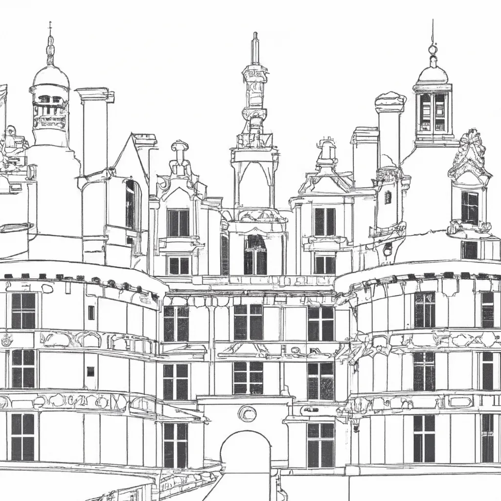 castelo chambord desenhos imprimir pintar 5