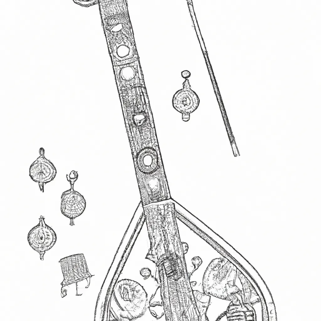 sitar indiano desenhos instrumentos musicais imprimir colorir 5