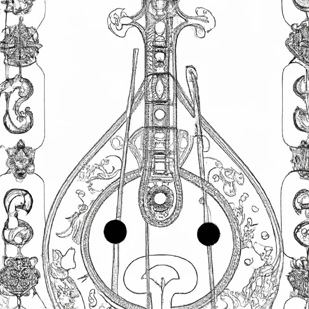 sitar indiano desenhos instrumentos musicais imprimir colorir 11
