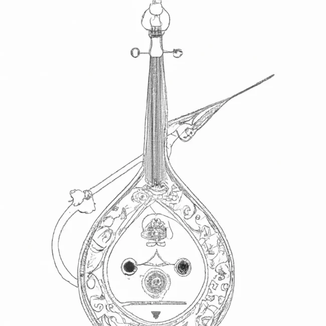 sitar indiano desenhos instrumentos musicais imprimir colorir 12