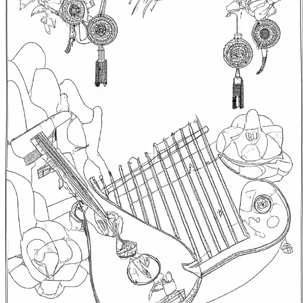 desenhos guzheng chines imprimir pintar 7