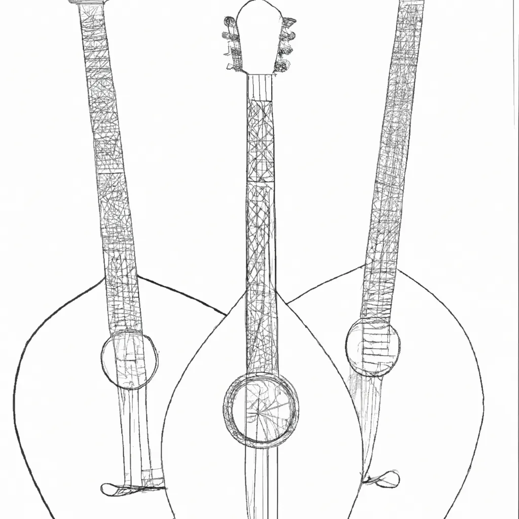 desenhos balalaika russo imprimir pintar trio cordas 4