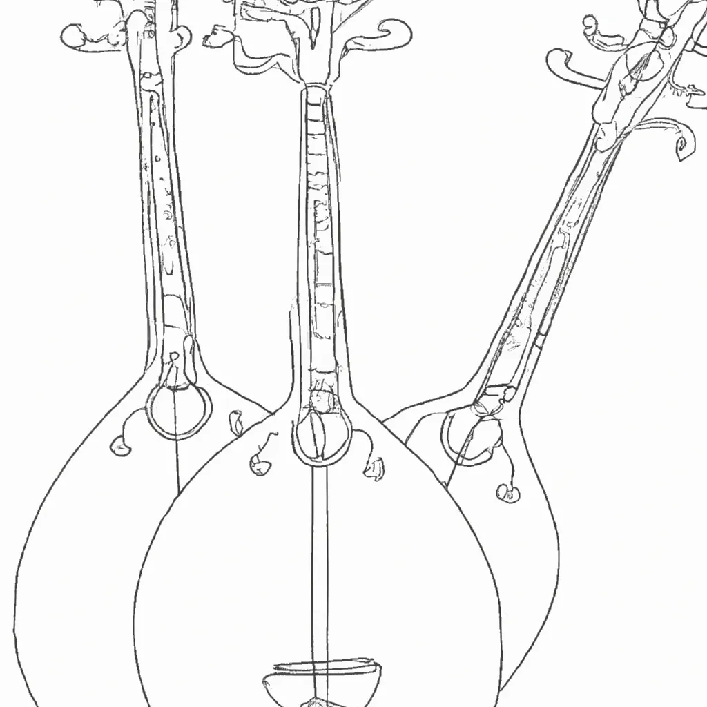 desenhos balalaika russo imprimir pintar trio cordas 5
