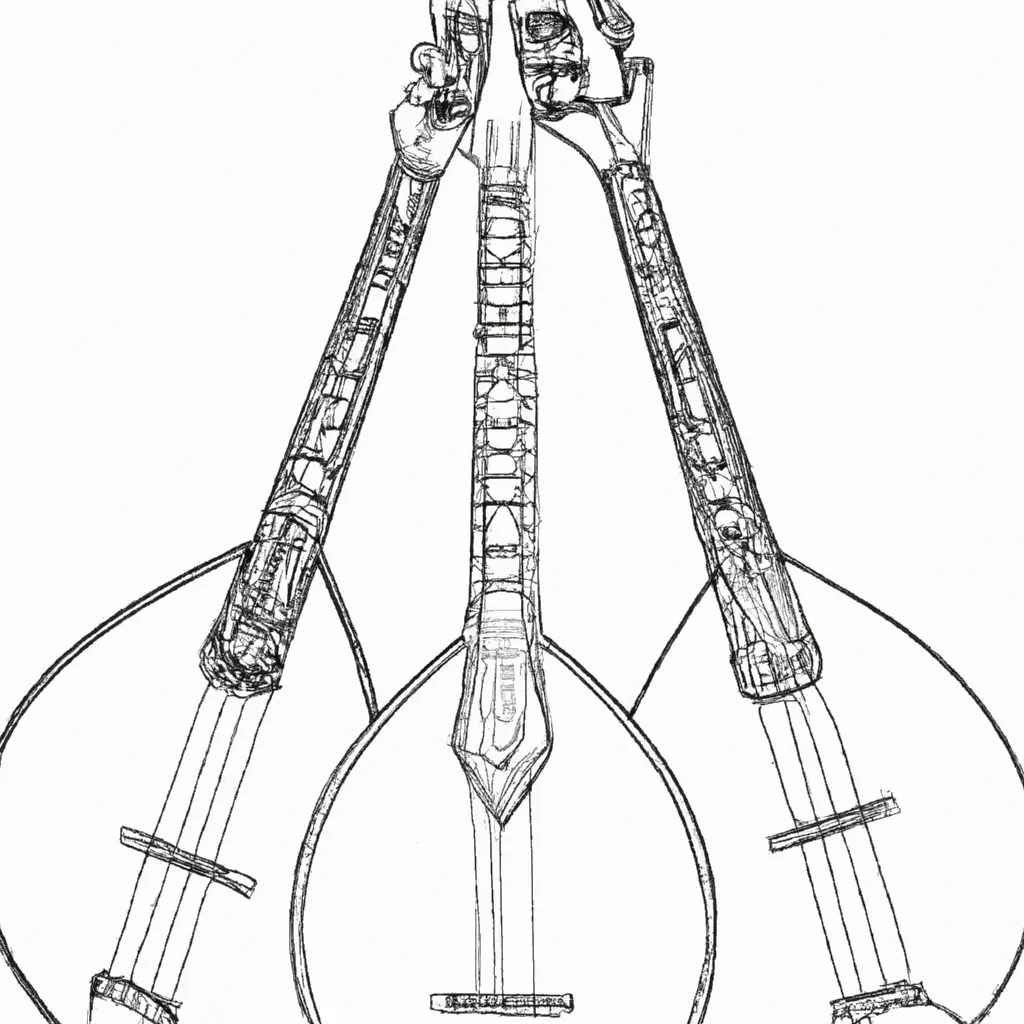 desenhos balalaika russo imprimir pintar trio cordas 7