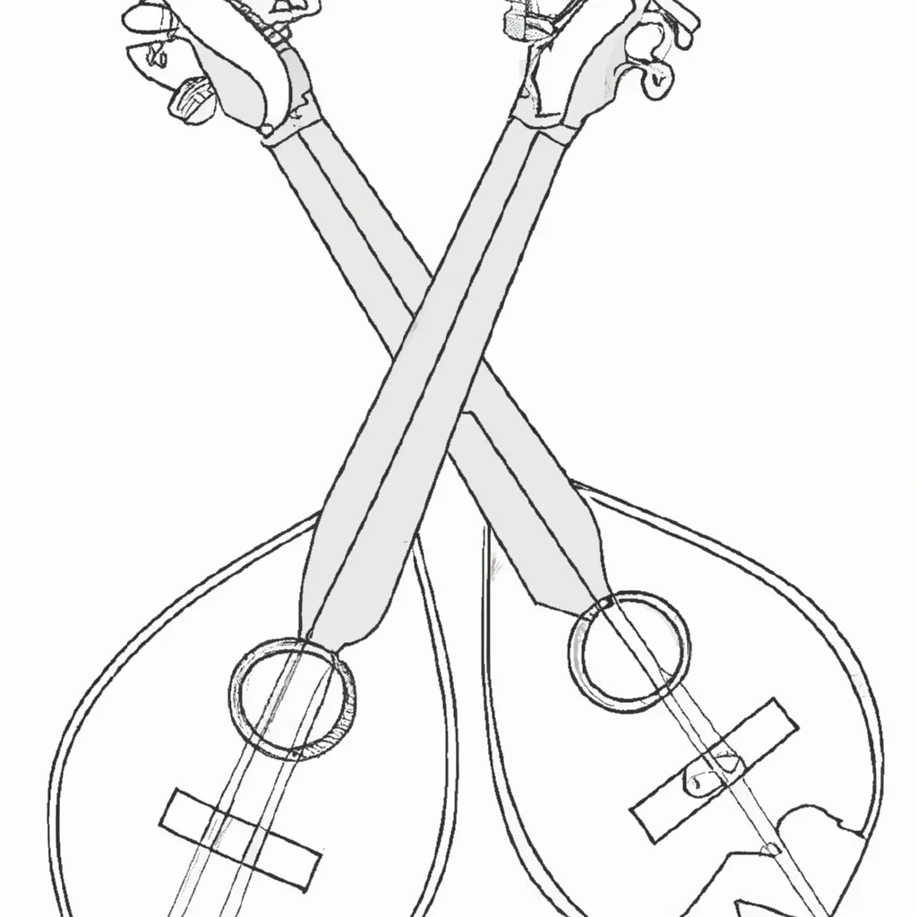 desenhos balalaika russo imprimir pintar trio cordas 8