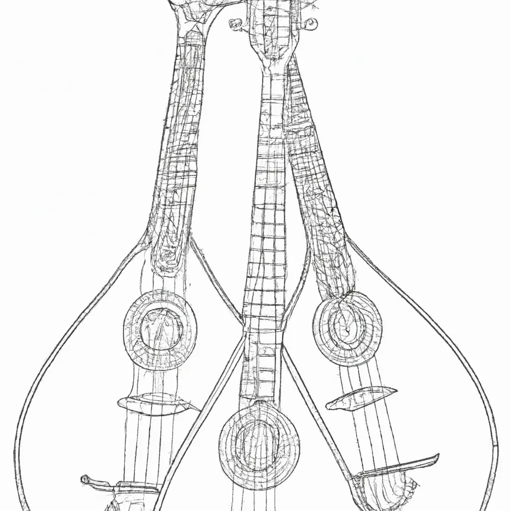 desenhos balalaika russo imprimir pintar trio cordas 9