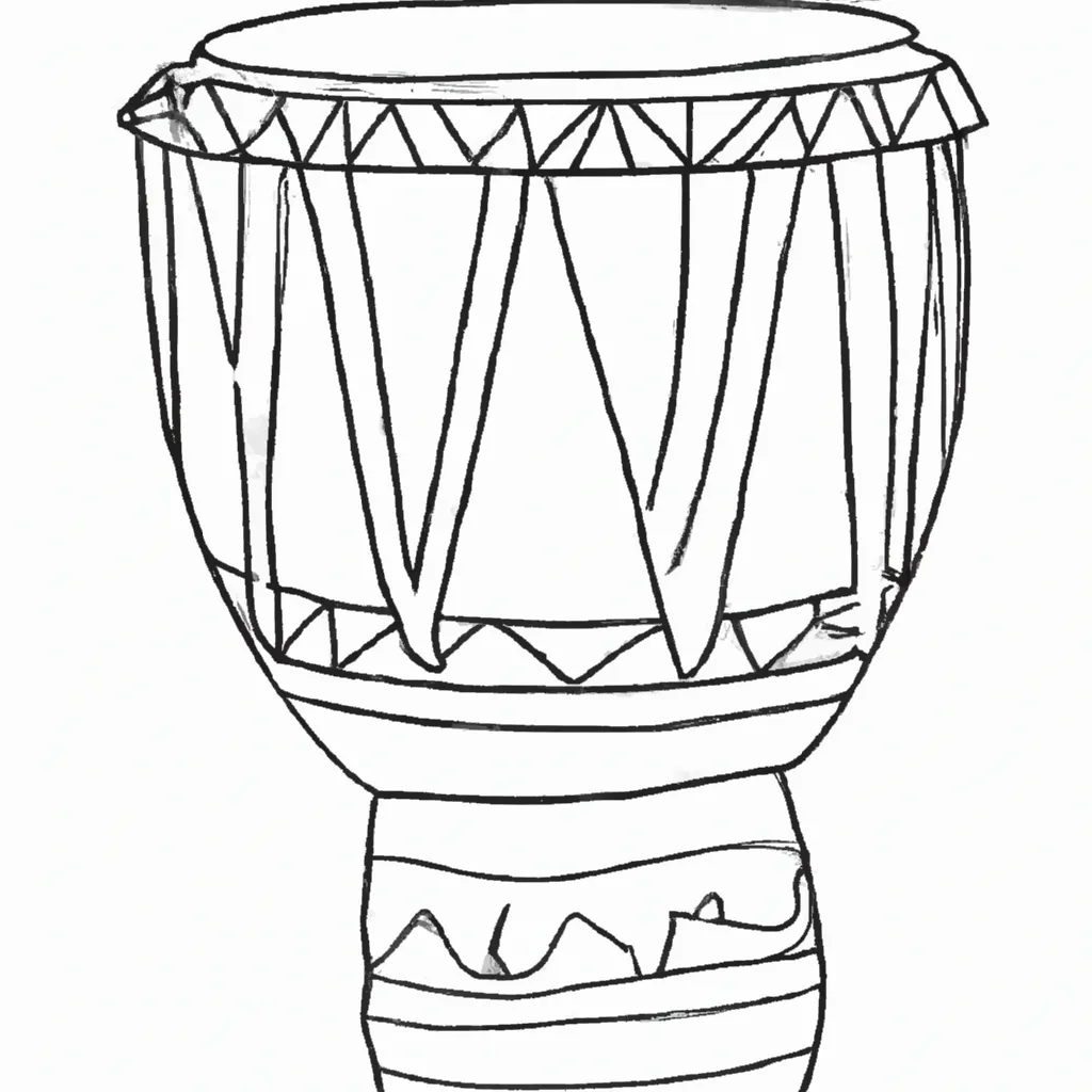 DJEMBE Africano Desenhos para Imprimir e Pintar!
