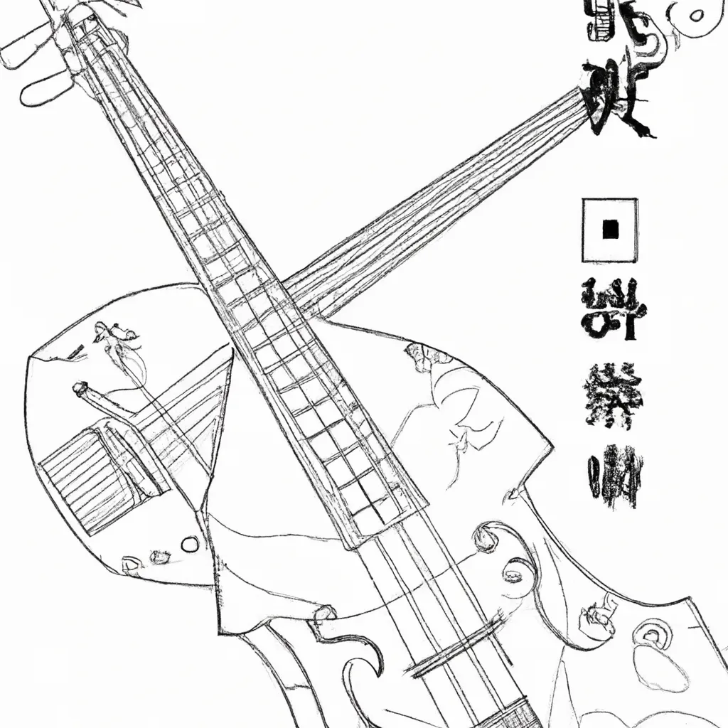 desenhos shamisen japones imprimir pintar