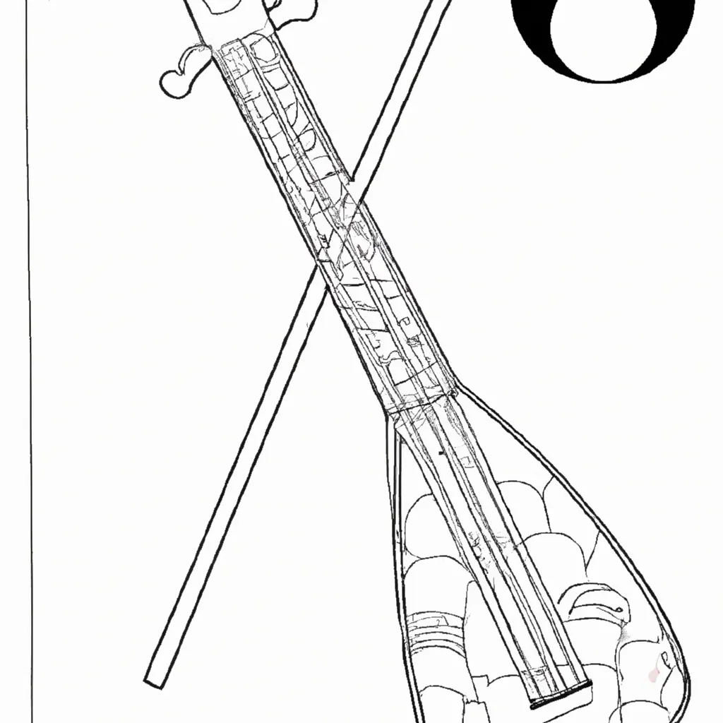 desenhos shamisen japones imprimir pintar 2