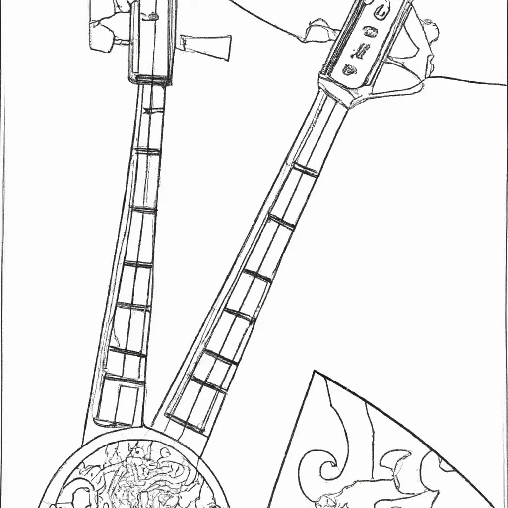 desenhos shamisen japones imprimir pintar 7