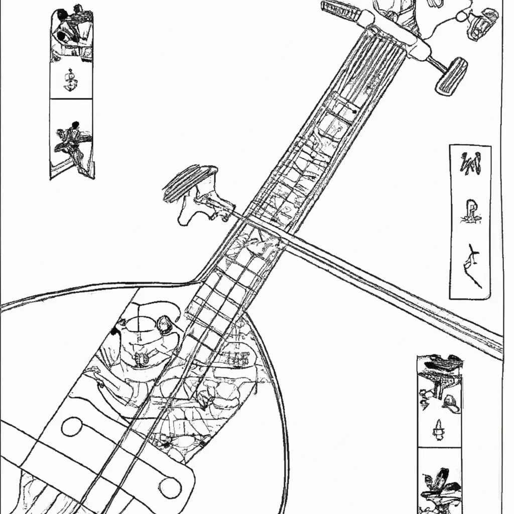 desenhos shamisen japones imprimir pintar 11