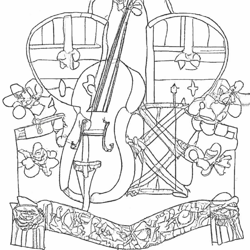 hardanger fiddle desenhos imprimir pintar 1