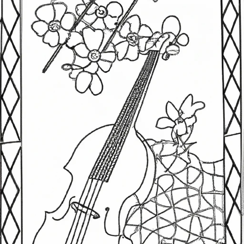 hardanger fiddle desenhos imprimir pintar 4