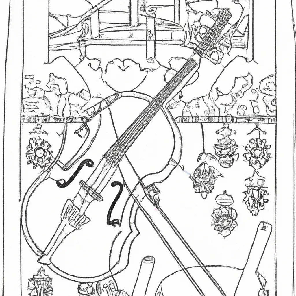 hardanger fiddle desenhos imprimir pintar 6