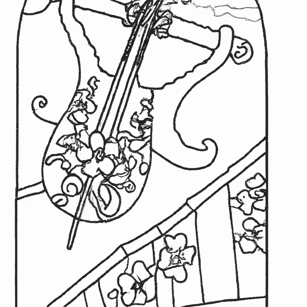 hardanger fiddle desenhos imprimir pintar 7
