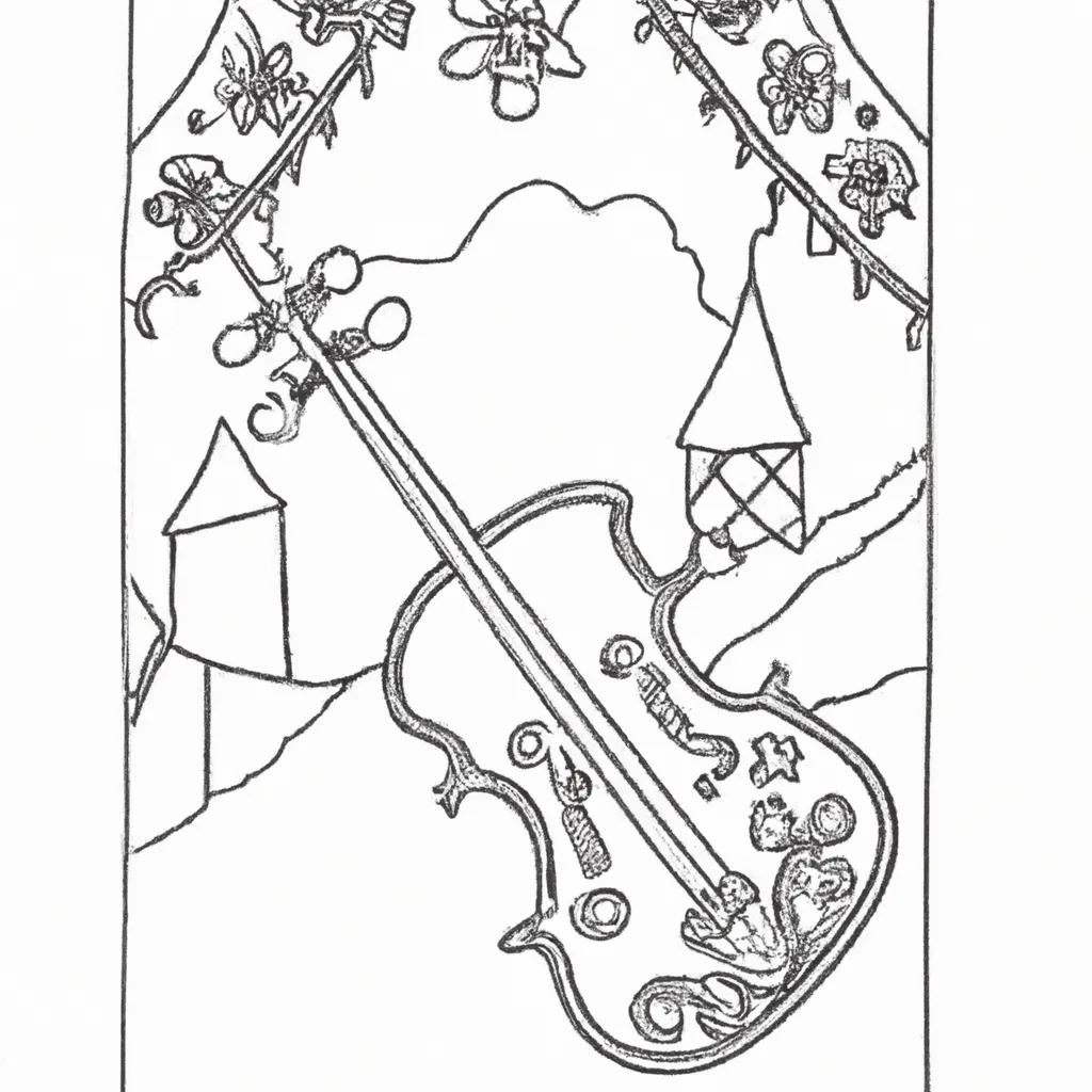 hardanger fiddle desenhos imprimir pintar 8