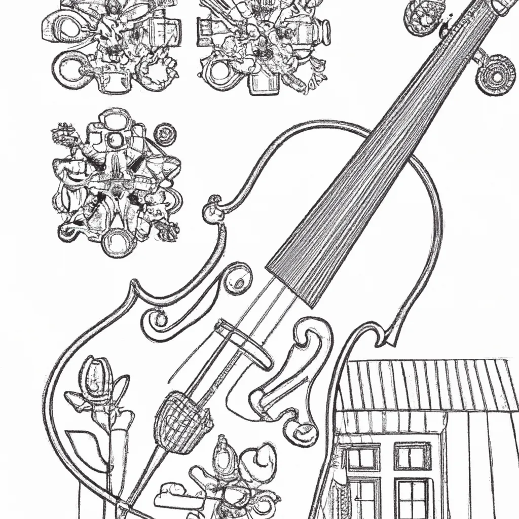 hardanger fiddle desenhos imprimir pintar 11