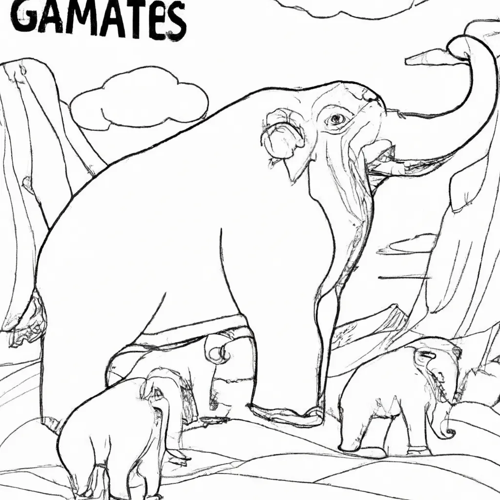 desenhos mamute lanoso imprimir pintar 11