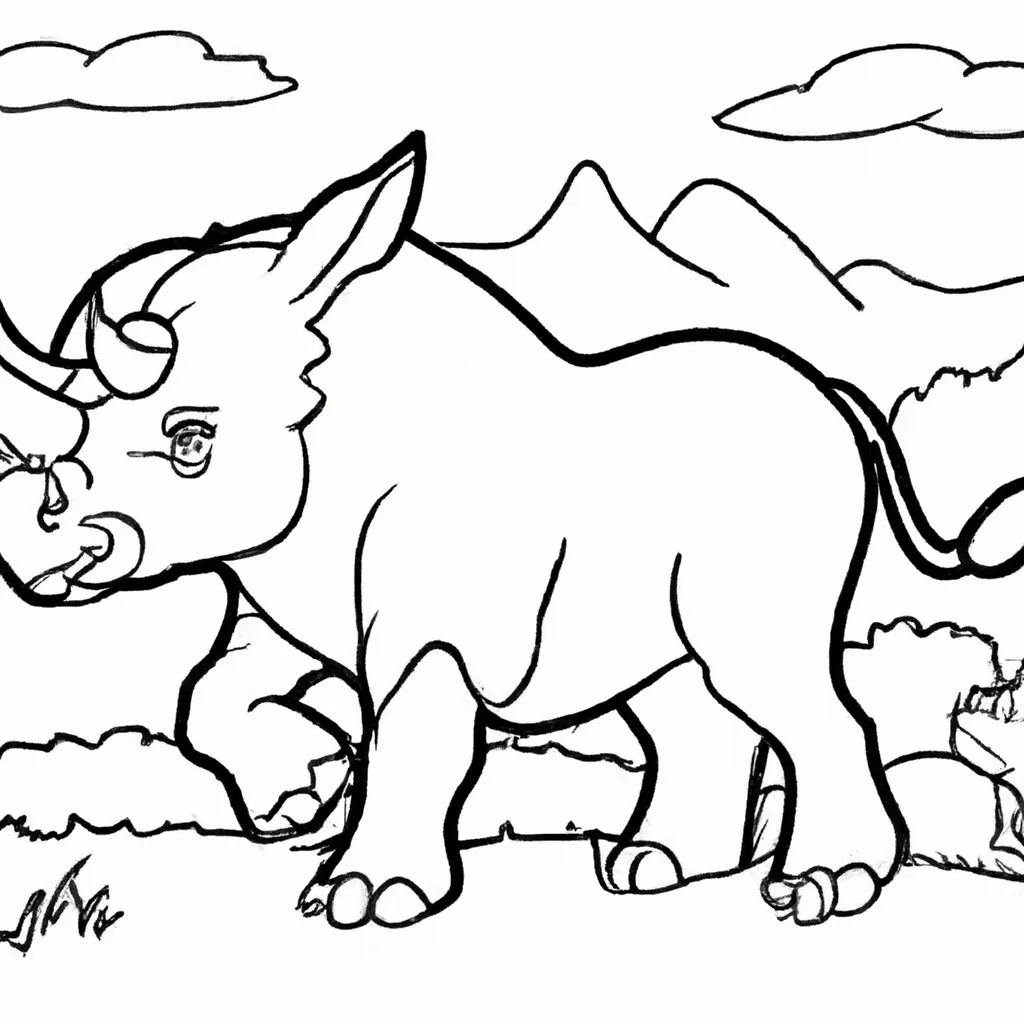 desenhos rinoceronte lanudo imprimir pintar 1