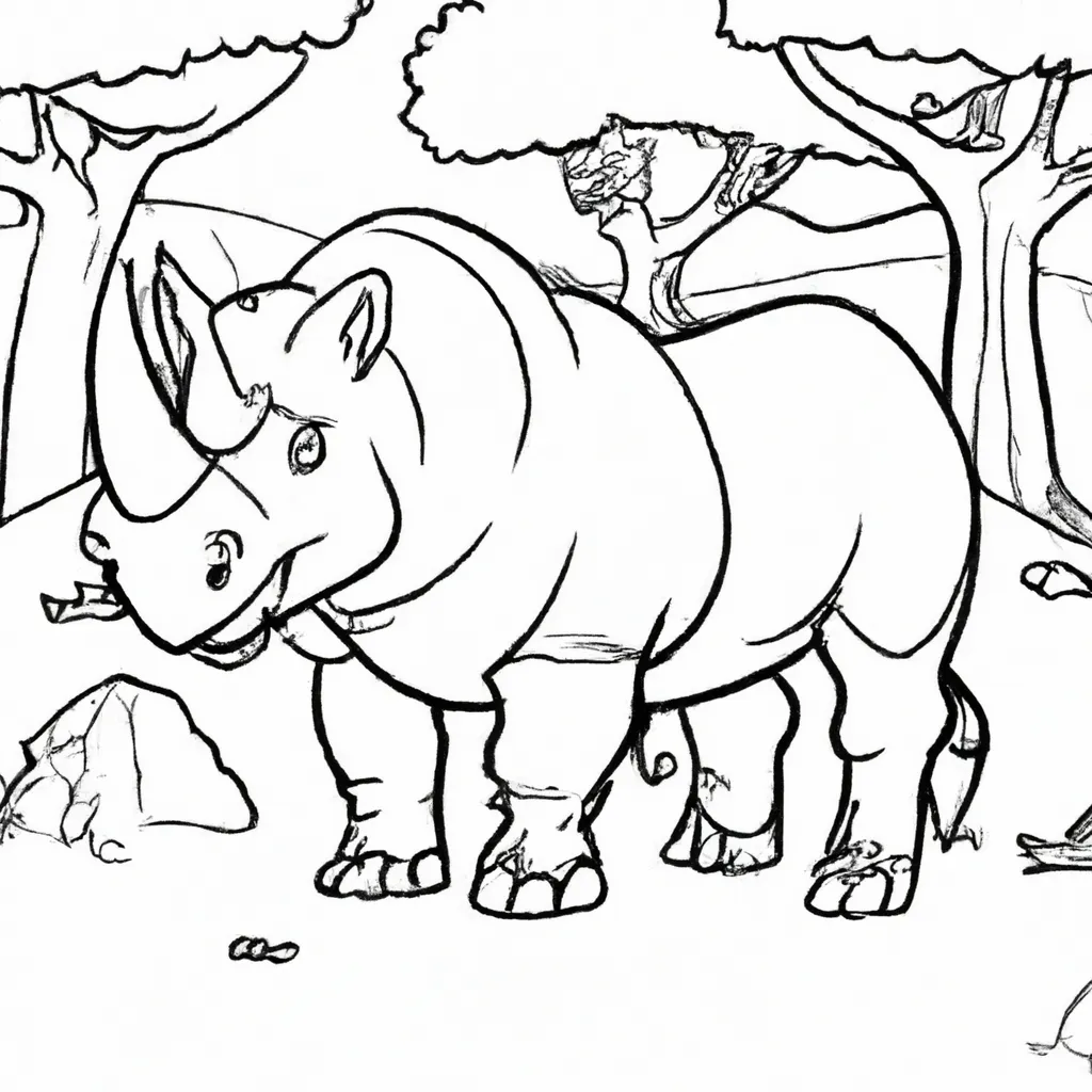 desenhos rinoceronte lanudo imprimir pintar 5