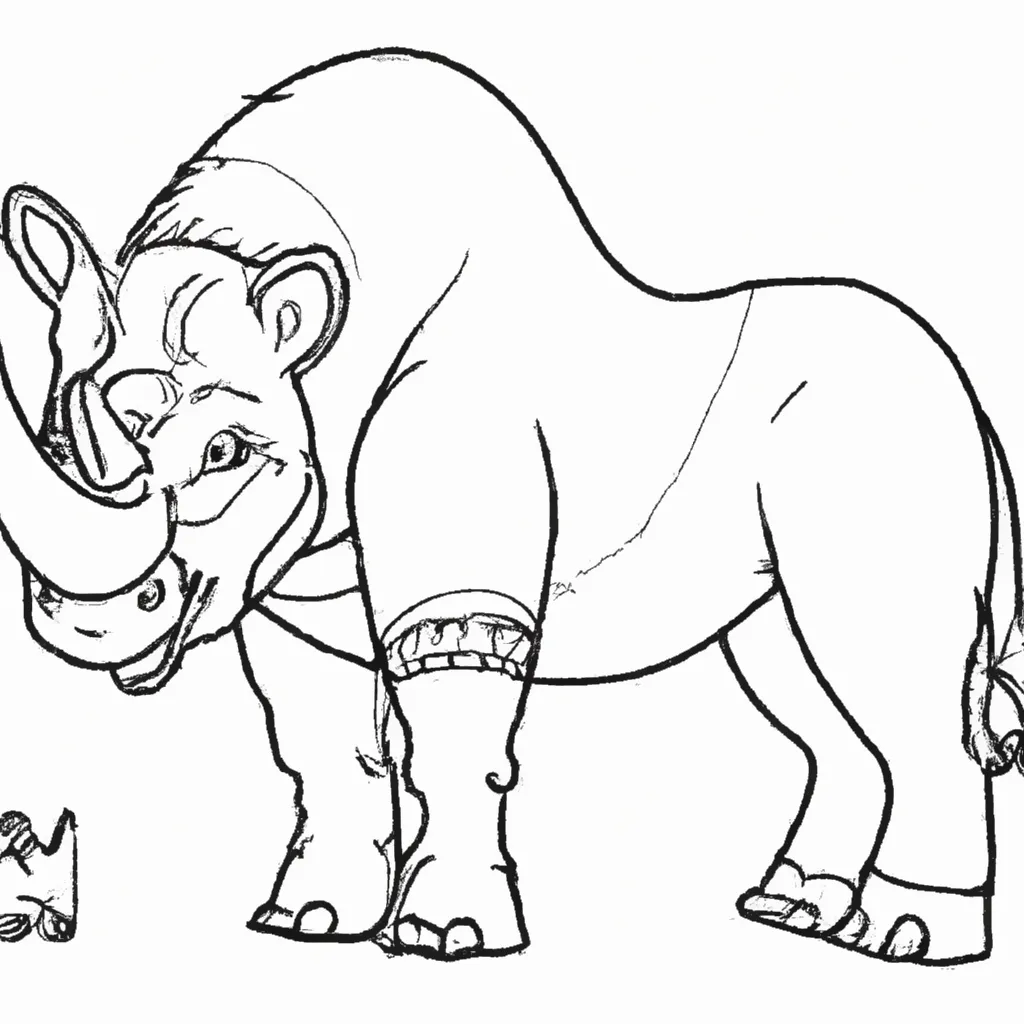 desenhos rinoceronte lanudo imprimir pintar 6