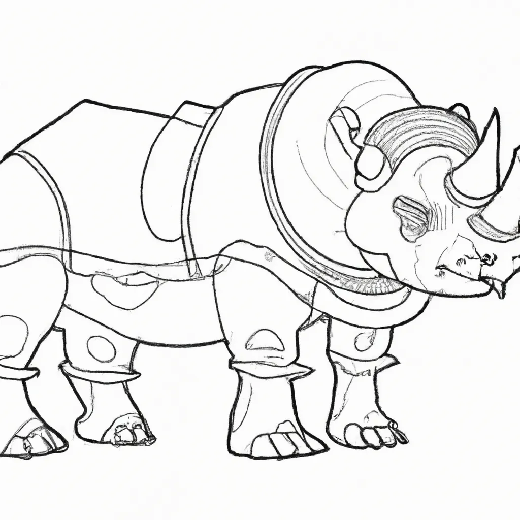 desenhos rinoceronte lanudo imprimir pintar 7