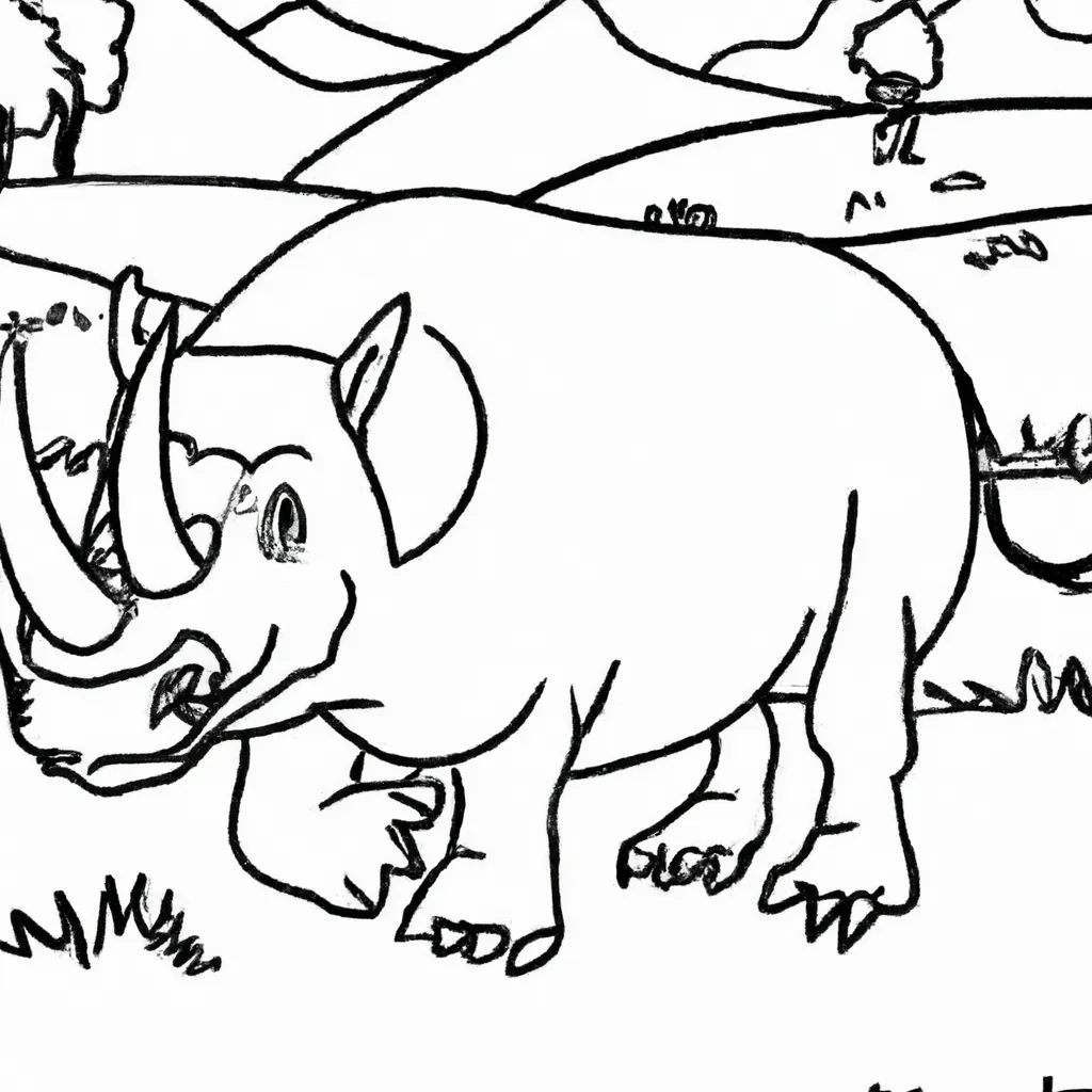desenhos rinoceronte lanudo imprimir pintar 8