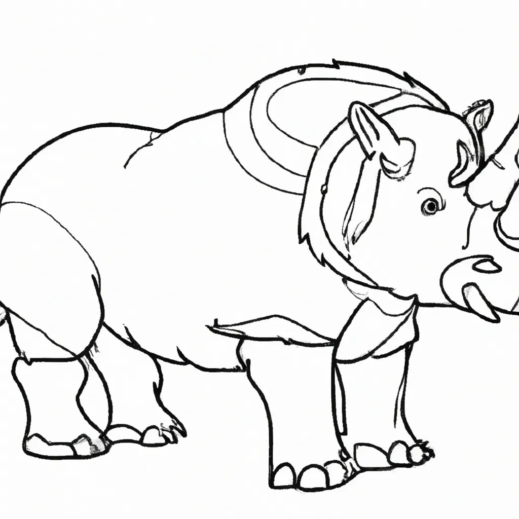 desenhos rinoceronte lanudo imprimir pintar 9