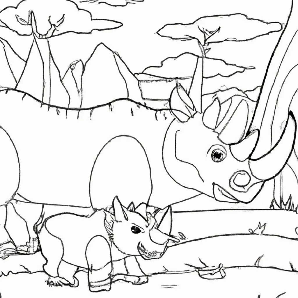 desenhos rinoceronte lanudo imprimir pintar 11
