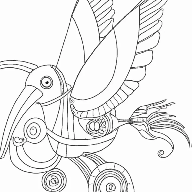 desenhos passaro elefante imprimir pintar voo impossivel
