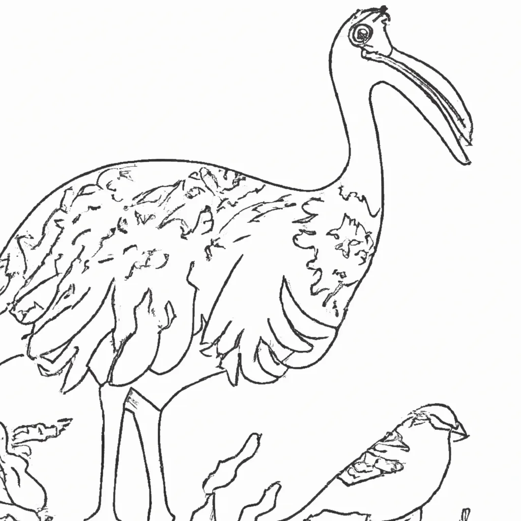 desenhos moa imprimir pintar aves gigantes nova zelandia 2